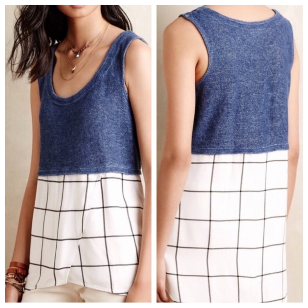 Windowpane Grid Tank by Deletta